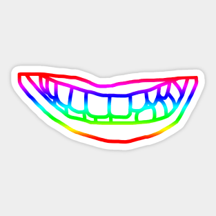 Rainbow Minimal Lips Line Sticker